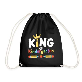 King Of Kindergarten School Teacher Students - Drawstring Bag - black - Front