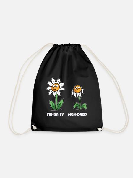 Leben eines Gänseblümchen Mon-Daisy Fri-Daisy - Turnbeutel - Schwarz
