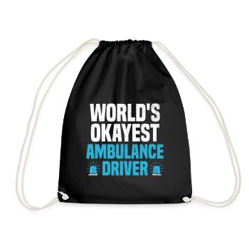 World's Okayest Ambulance Driver Paramedic EMS Dri - Drawstring Bag - black - Front