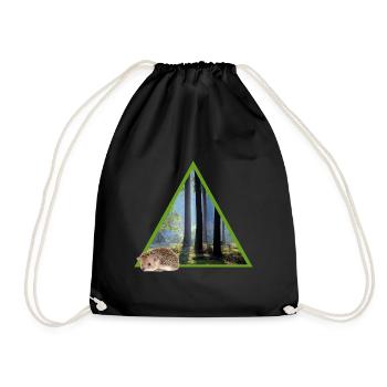 forest 52 with hedgehog - Drawstring Bag - black - Front