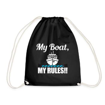 My Boat My Rules - Drawstring Bag - black - Front