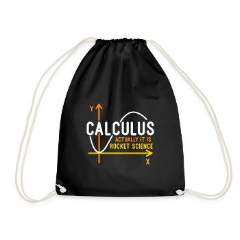 Calculus Is Rocket Science - Drawstring Bag - black - Front