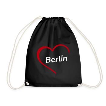Berlin avec cœur - Ma ville - J’aime aimer - Sac de sport léger - noir - Devant