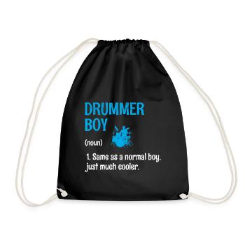 Drummer Boy Wie Ein Normaler Junge, Nur viel Cooler - Turnbeutel - Schwarz - Vorne