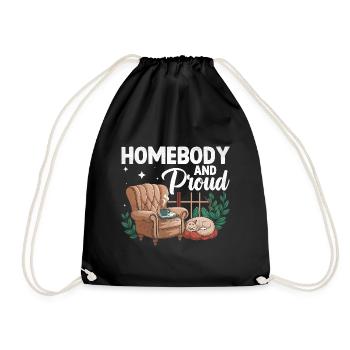 Homebody And Proud Sayings For Introverts - Drawstring Bag - black - Front