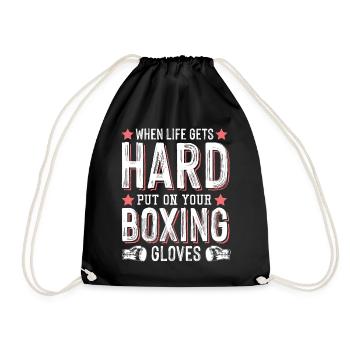 Boxing boxing hard - Drawstring Bag - black - Front