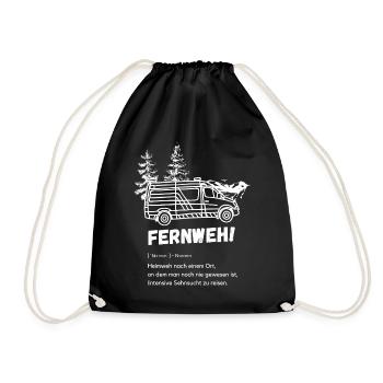Fernweh - Turnbeutel - Schwarz - Vorne