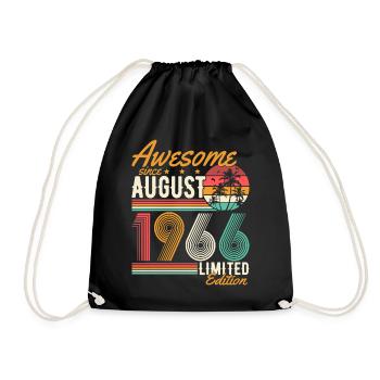 Août 1966 Naissance Anniversaire Rétro - Sac de sport léger - noir - Devant