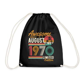 Août 1970 Naissance Anniversaire Rétro - Sac de sport léger - noir - Devant