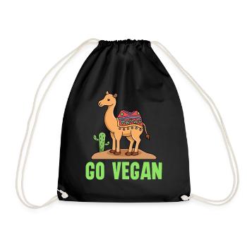 Camel animal design for proud vegans - Drawstring Bag - black - Front