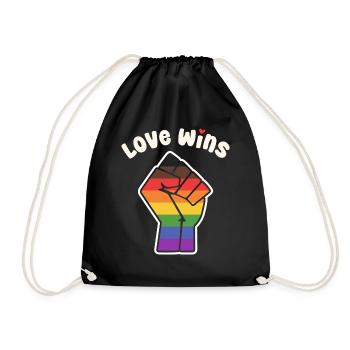 L’amour gagne le poing de la fierté alternative pour l’égalité - Sac de sport léger - noir - Devant