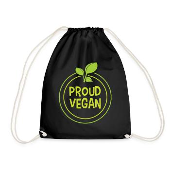 Symbol for proud vegans - Drawstring Bag - black - Front