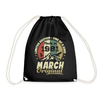 Cadeau D'anniversaire Mars 1981 Édition Limitée - Sac de sport léger - noir - Devant
