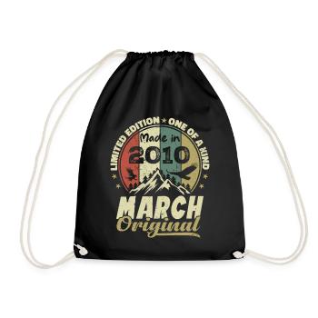 March 2010 Birthday Gift Limited Edition - Drawstring Bag - black - Front