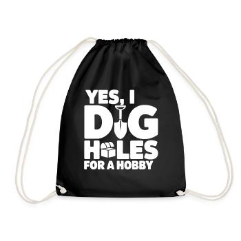 Metal Detector Holes Digging Hobby Treasure Hunter - Drawstring Bag - black - Front