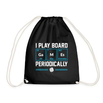 I Play Board Games Periodically Dice Cards Game Ni - Turnbeutel - Schwarz - Vorne