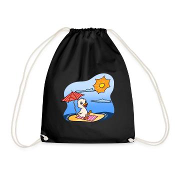 Duck Sunbathing - Drawstring Bag - black - Front