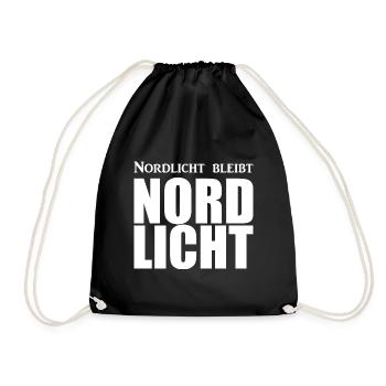 Nordlicht - Norddeutsch - Spruch - Turnbeutel - Schwarz - Vorne