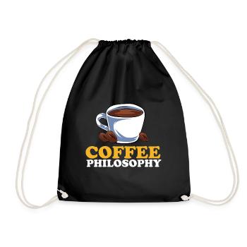 Philosophie Lehrer Poesie Wissenschaft Buch Kaffee - Turnbeutel - Schwarz - Vorne