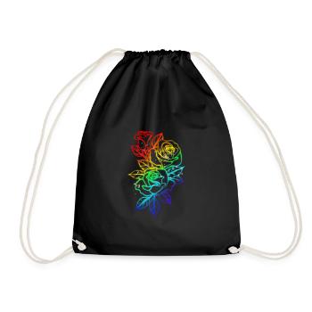 LGBT Roses Chemise Fleurs Esthétique Rétro élégant - Sac de sport léger - noir - Devant