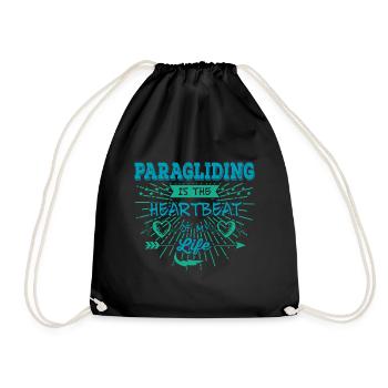 Paragliding Is The Heartbeat Of My Life Paraglider - Turnbeutel - Schwarz - Vorne