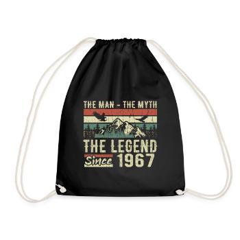 Retro 1967 Vintage - Cadeau D’anniversaire 1967 - Sac de sport léger - noir - Devant