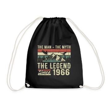 Retro 1966 Vintage - Cadeau D’anniversaire 1966 - Sac de sport léger - noir - Devant