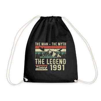 Retro 1991 Vintage - Cadeau D’anniversaire 1991 - Sac de sport léger - noir - Devant