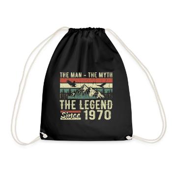 Retro 1970 Vintage - Cadeau D’anniversaire 1970 - Sac de sport léger - noir - Devant