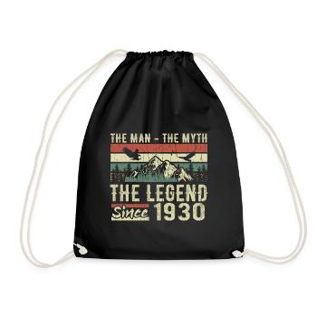Retro 1930's Vintage - 1930's Birthday Gift - Drawstring Bag - black - Front