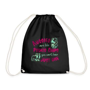Aussies are like Potato Chips - pink - Drawstring Bag - black - Front