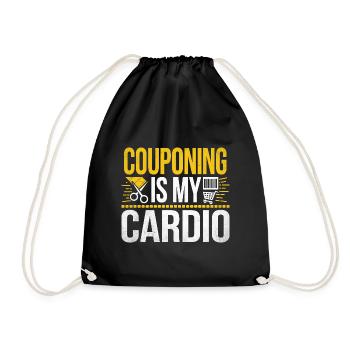 Couponing ist My Cardio Couponer Shopper Geld sparen - Turnbeutel - Schwarz - Vorne