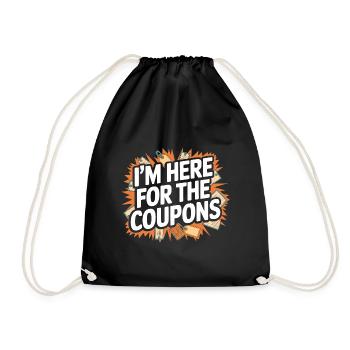 I'm Here For The Coupons Couponer Shopper Save - Drawstring Bag - black - Front