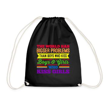 The World Has Bigger Problems Than Boys Who Kiss B - Turnbeutel - Schwarz - Vorne