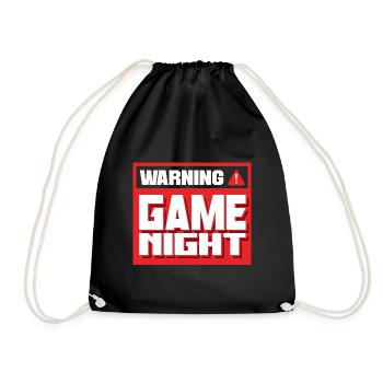 Warning Game Night Video Game Player Gamer Gaming - Turnbeutel - Schwarz - Vorne