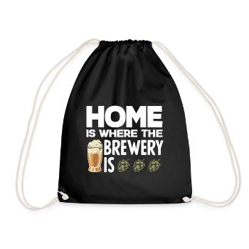 Home Is Where The Brewery Is Homebrewing Craftbeer - Turnbeutel - Schwarz - Vorne