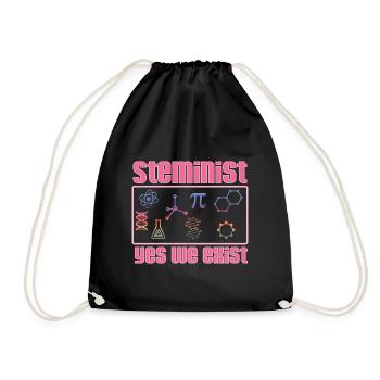 Steminist Yes We Exist - Drawstring Bag - black - Front