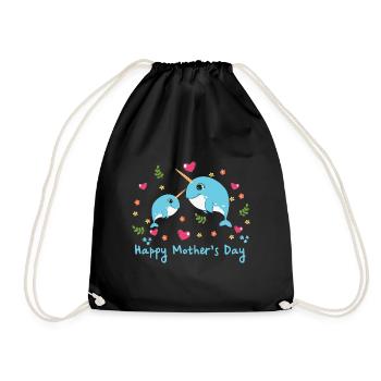 Animal Mom Narval pour la fête des mères - Sac de sport léger - noir - Devant