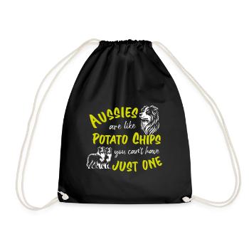 Aussies are like Potato Chips - yellow - Drawstring Bag - black - Front
