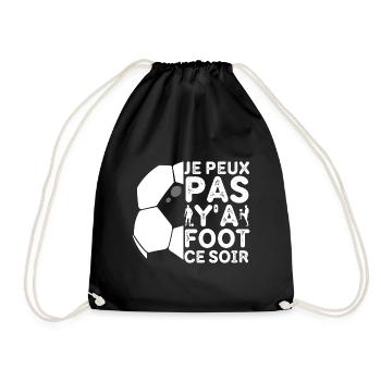 Football je peux pas y'a foot humour foot cadeau - Sac de sport léger - noir - Devant