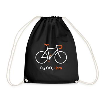 Fahrrad Umweltschutz - Turnbeutel - Schwarz - Vorne