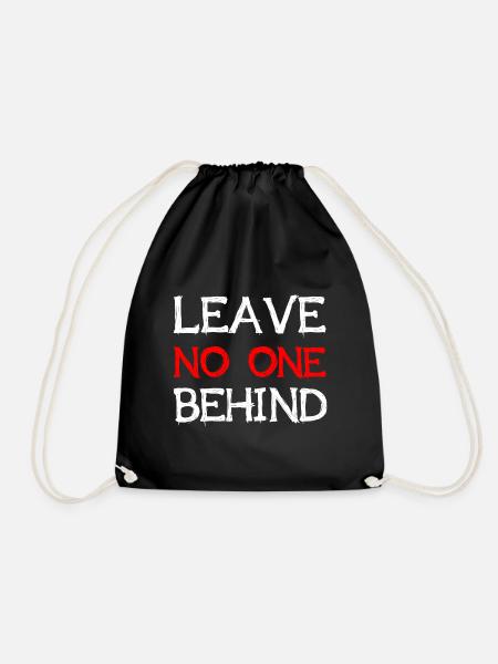 Leave No One Behind Refugees Welcome Geschenkidee - Turnbeutel - Schwarz