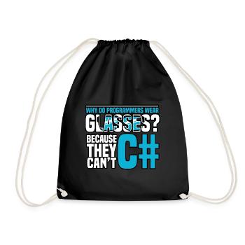 Programming Why do programmers wear glasses - Drawstring Bag - black - Front