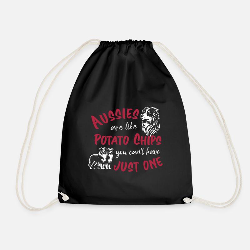 Aussies are like Potato Chips - red - Drawstring Bag - black