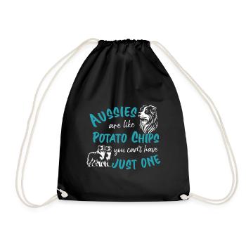 Aussies are like Potato Chips - turquoise - Drawstring Bag - black - Front
