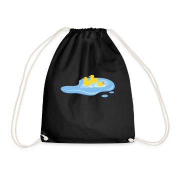 Ducks in a pond - Drawstring Bag - black - Front