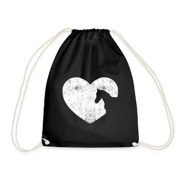 Heart Horse Graphic Horse Lover Equestrian Rider H - Turnbeutel - Schwarz - Vorne