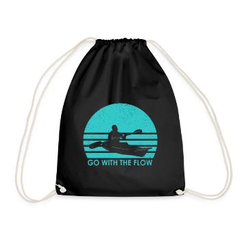 Go With The Flow Kayaking Rowing Canoe Rower Paddl - Turnbeutel - Schwarz - Vorne