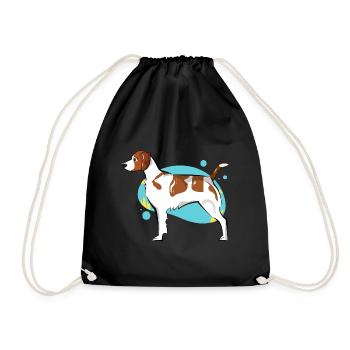 Brittany Dog - Drawstring Bag - black - Front