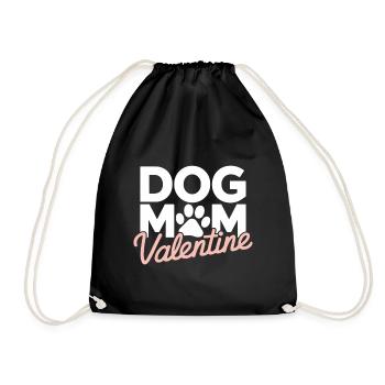 Chien Maman Saint-Valentin | Cadeau Chien Maman - Sac de sport léger - noir - Devant